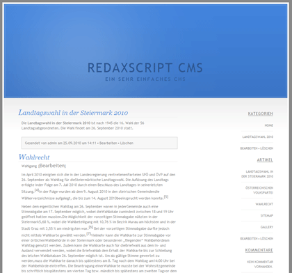 Redaxscript Leichtgewicht Content-Management-System