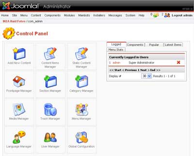 Joomla 1.x Admin
