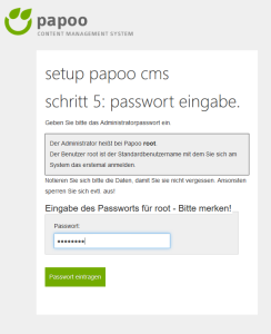 Papoo Root Passwort