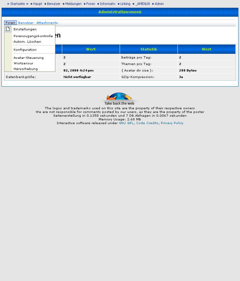 CPG-CMS Dragonfly Forum Verwaltung