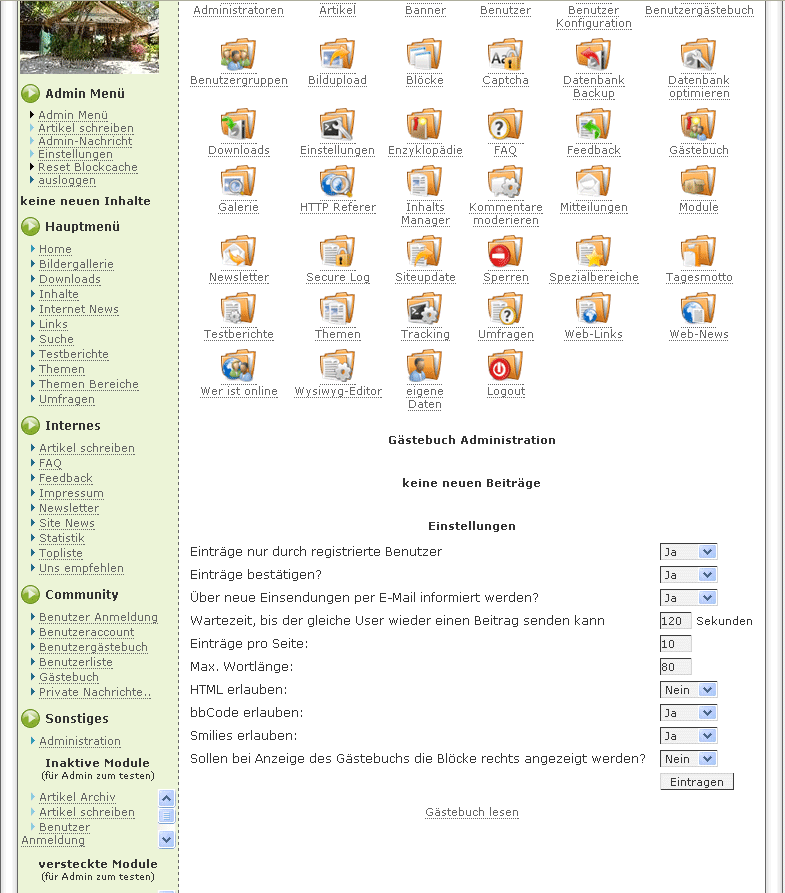 Gästebuch Modul